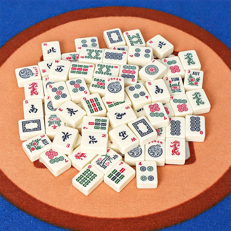 American Style Hand Play Mahjong Tiles Set Durable Acrylic Material White Classic Leisure Board Game for 4 Players Family Party