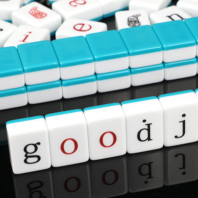 Best Seller Melamine Alphabet Mahjong Tiles English Spelling Word Building Kit for Kids Adults Family Party Entertainment Use