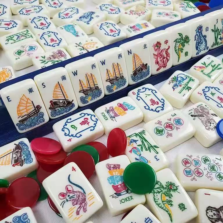 Creative Customizable Luxury Acrylic American Mahjong Tiles Leisure Game Set Easy Read Distinct Symbols Wear Resistant Portable