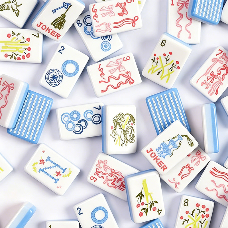 Custom Acrylic American Mahjong OEM ODM Service Portable Hand Play Mahjong Tiles Classic Design Luxury Gift Set Family Leisure