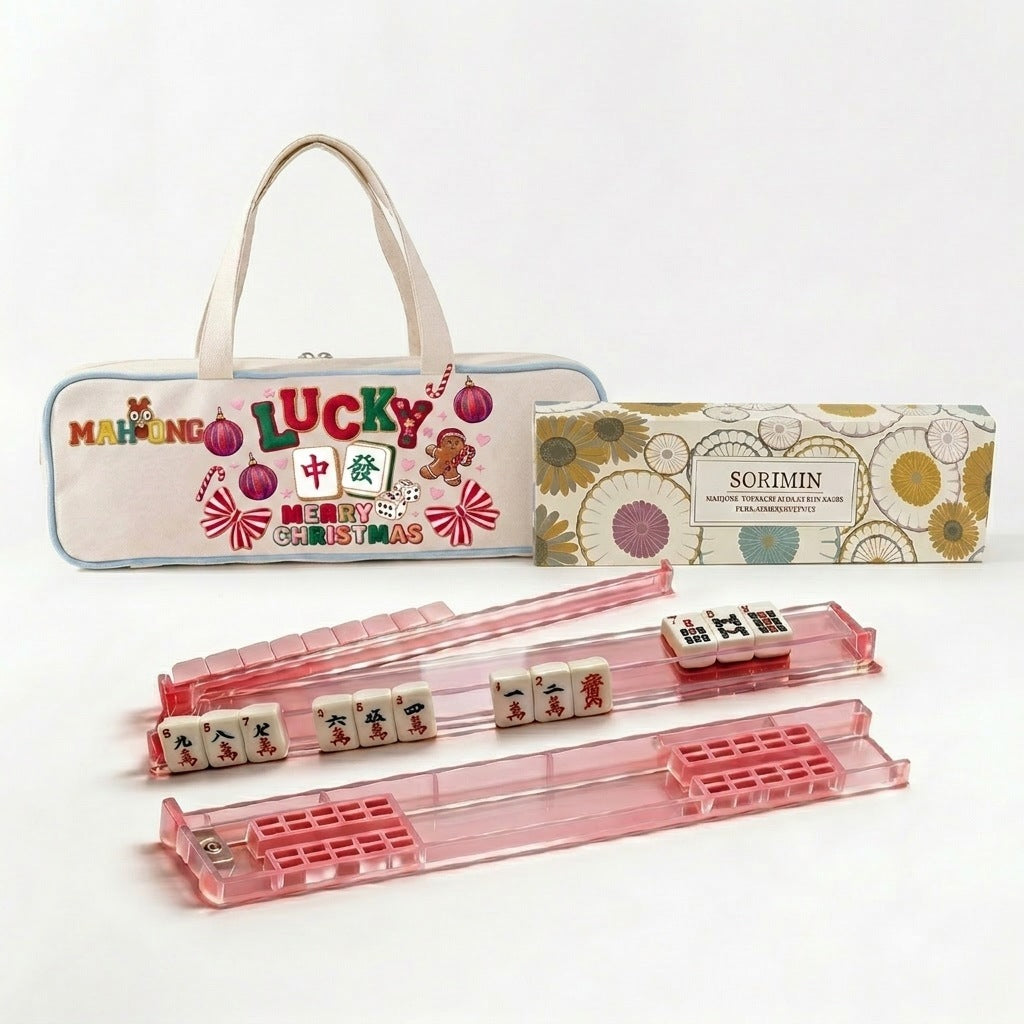 Custom Available Durable Mahjong Bag Compact Portable Storage Case Zipper Design Protective Polyester Mini Entertainment