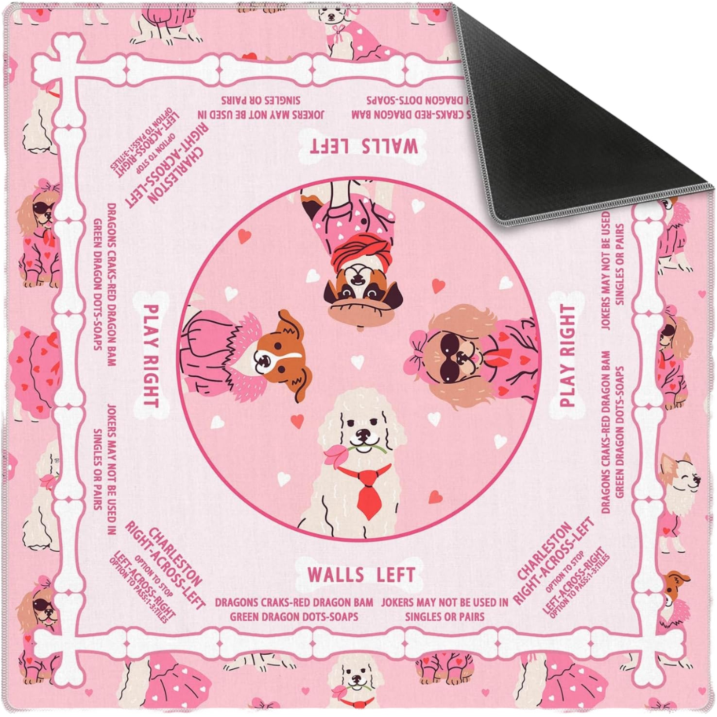 Custom Logo Durable Portable Rubber Mahjong Table Cover Silent Shock Absorbing Square Table Mat American Mahjong Gaming