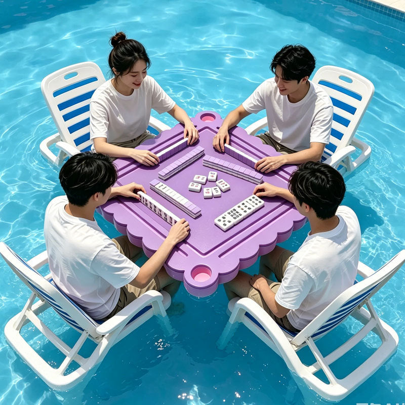 EVA Floating Mahjong Table Portable Waterproof Foam Game Tray Swimming Pool Poker Table for Summer Party Entertainment
