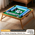 Factory Direct Sales Outdoor Portable Foldable Mahjong Table Set Handheld Solid Wood Tiles for Travel Camping Family Picnic