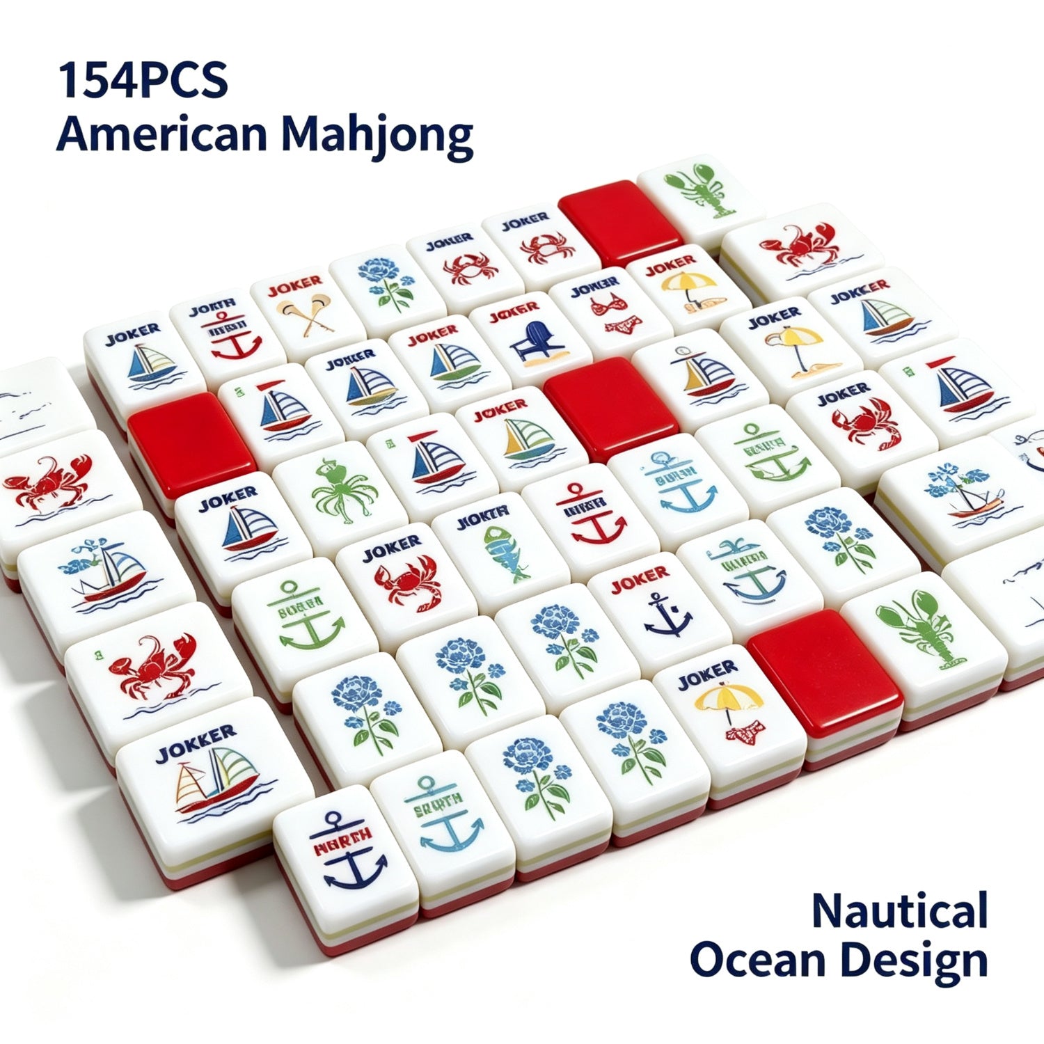 Factory Direct Supply American Acrylic English Mahjong Handmade Hand Rub Mahjong Tiles Support Custom Pattern Logo for Home Use