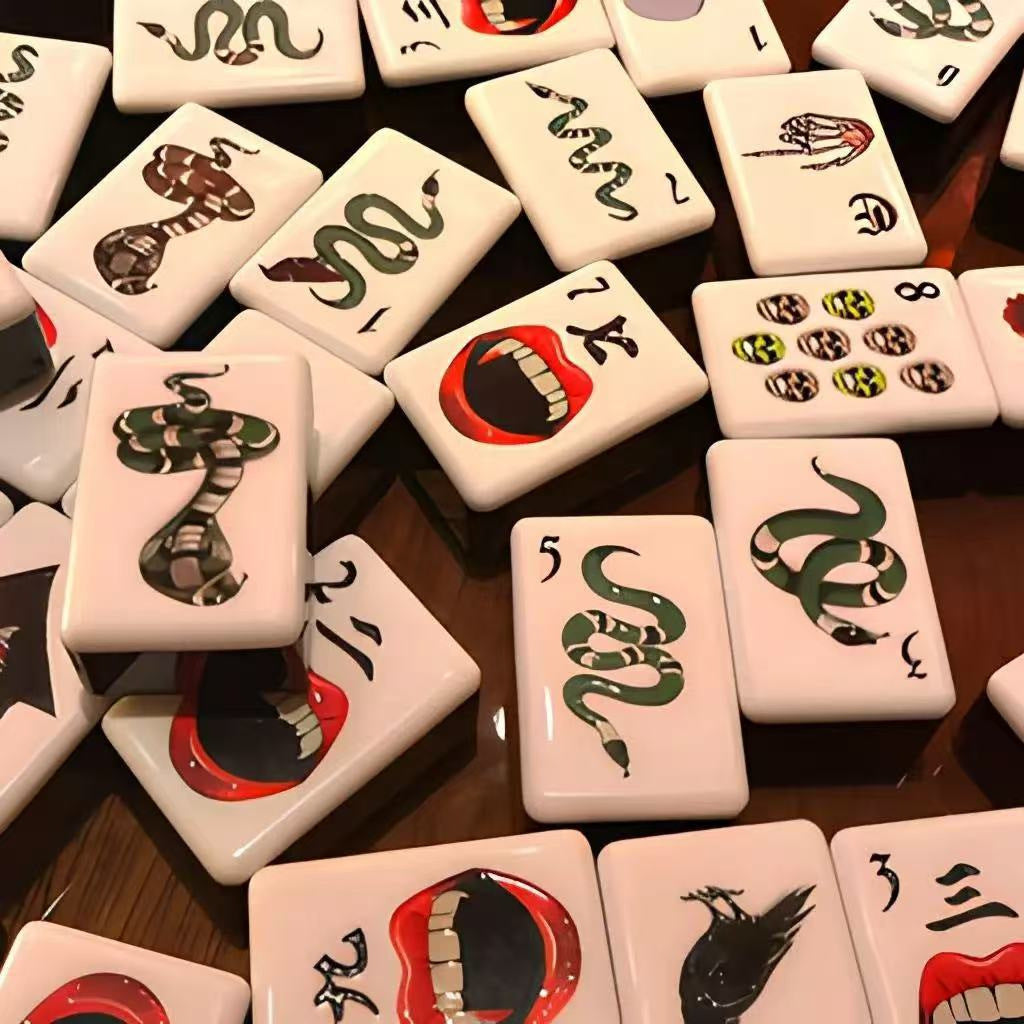 Factory Supply Luxury Portable Personalized Acrylic American Mahjong Set Easy Read Vivid Print Mahjong Tiles Custom Color