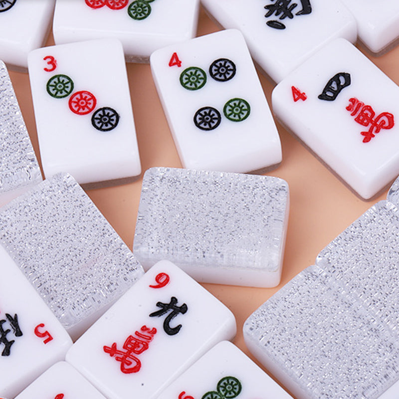 Factory Supply Wholesale High Grade Crystal Acrylic US Mahjong Blocks Smooth Transparent Tile Custom Pattern Durable 4 Mahjong