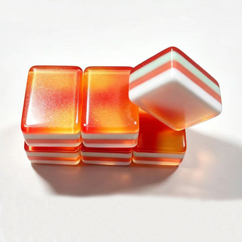 Factory Wholesale Luxury Orange 4-Layer Acrylic American Mahjong Full Set NMJL Compliant Smooth Glossy Hand Rub Tiles Portable