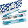 Four Players Mahjong Pusher Full Set Wear Resistant Clear Tile Pusher Stands Portable Mahjong Racks Special for US Mahjong Game