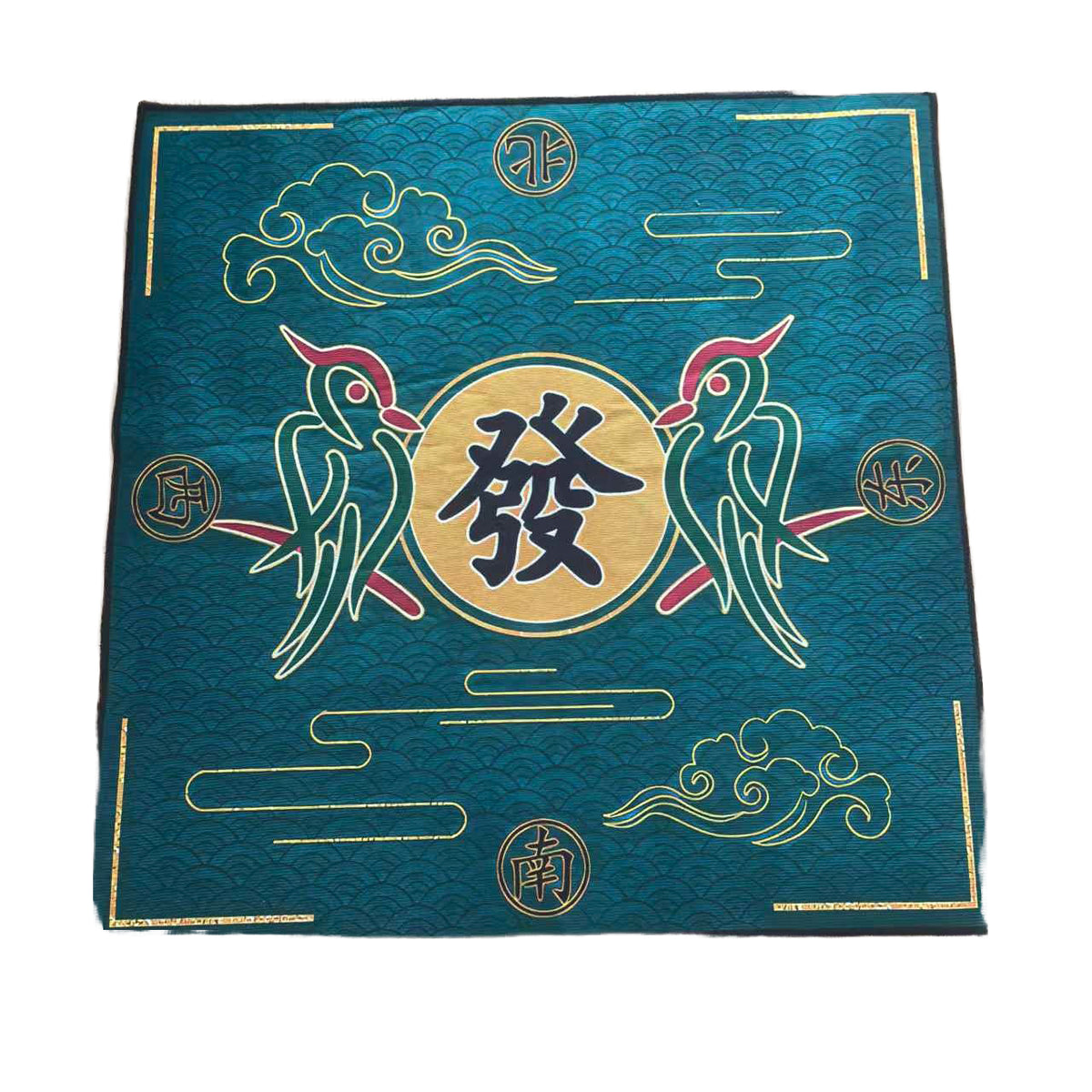 Four Players Square Mahjong Table Mat With East South West North Markers Non Slip Noise Reduction Mahjong Game Table Cover
