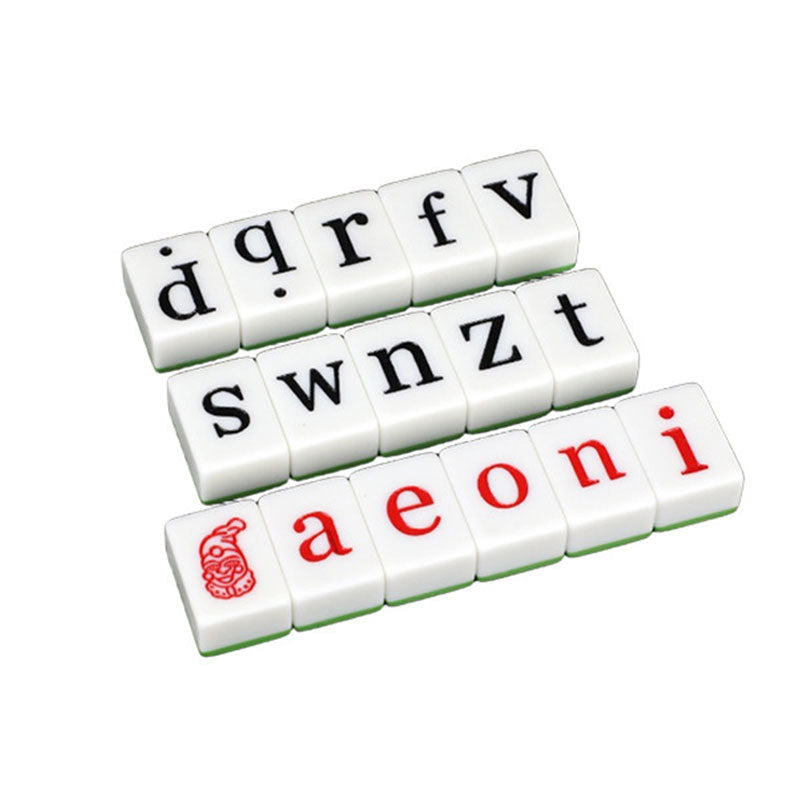 Fun Alphabet Letter Melamine Mahjong Set English Spelling Learning Game Educational Word Building Tile Game Portable Family