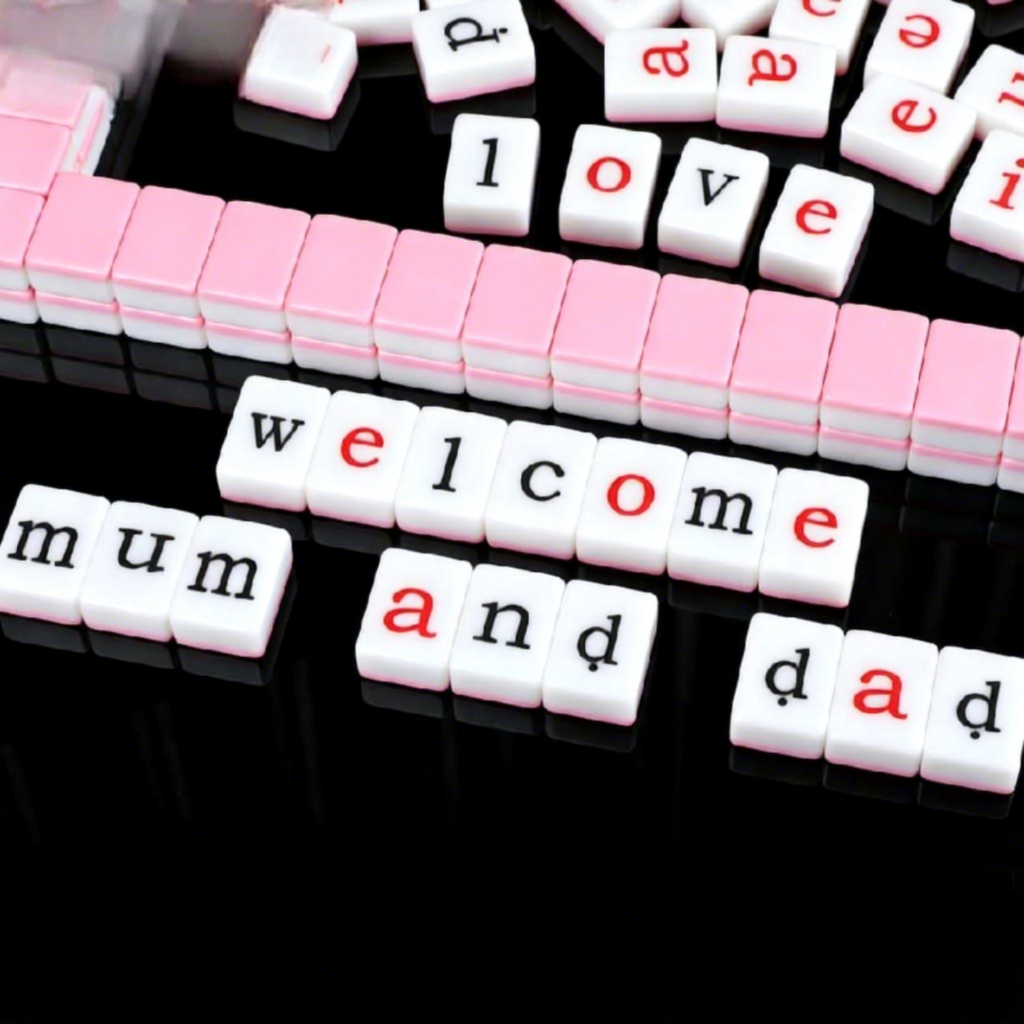 Funny English Word Mahjong Set ODM OEM Kids Early Learning Educational Table Game Intellectual Entertainment Desktop Mahjong