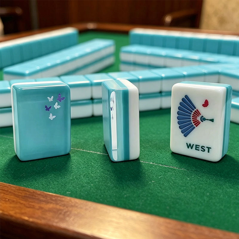 High Transparent Acrylic American Mahjong Set Customizable Colors Wear Resistant Tiles Portable Classic Table Game Gift Box