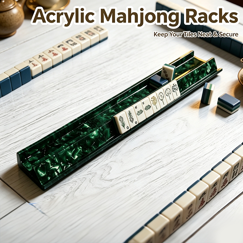 Hot Selling Acrylic Mahjong Push Ruler Tortoise Color Magnetic Card Organizer for American Mahjong Sorting Game Accessories
