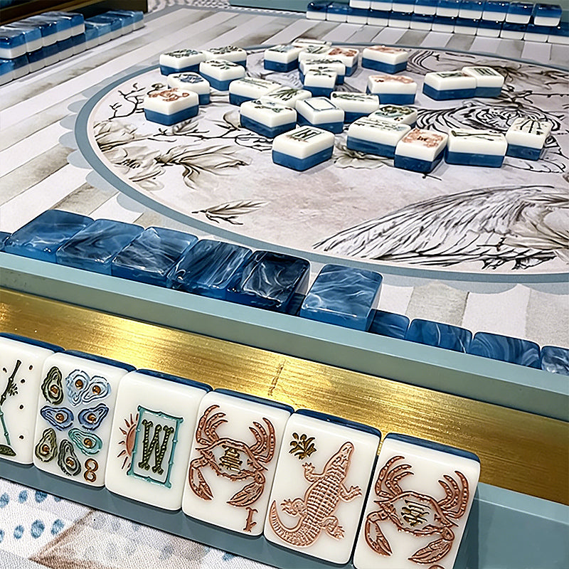 Light Luxury High End Acrylic American Mahjong Tiles OEM ODM Custom Design Complete Set Durable Portable Entertainment All Ages