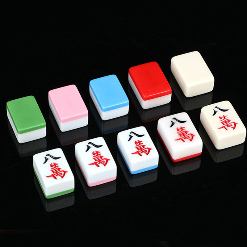 Luxury Classic Portable American Travel Mahjong Set Chinese Design White Melamine Durable Tiles Outdoor Party Entertainment