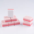Luxury Mini American Pink Mahjong Crystal Clear Acrylic Durable Mahjong Pieces Complete Game Kit Portable Family Entertainment