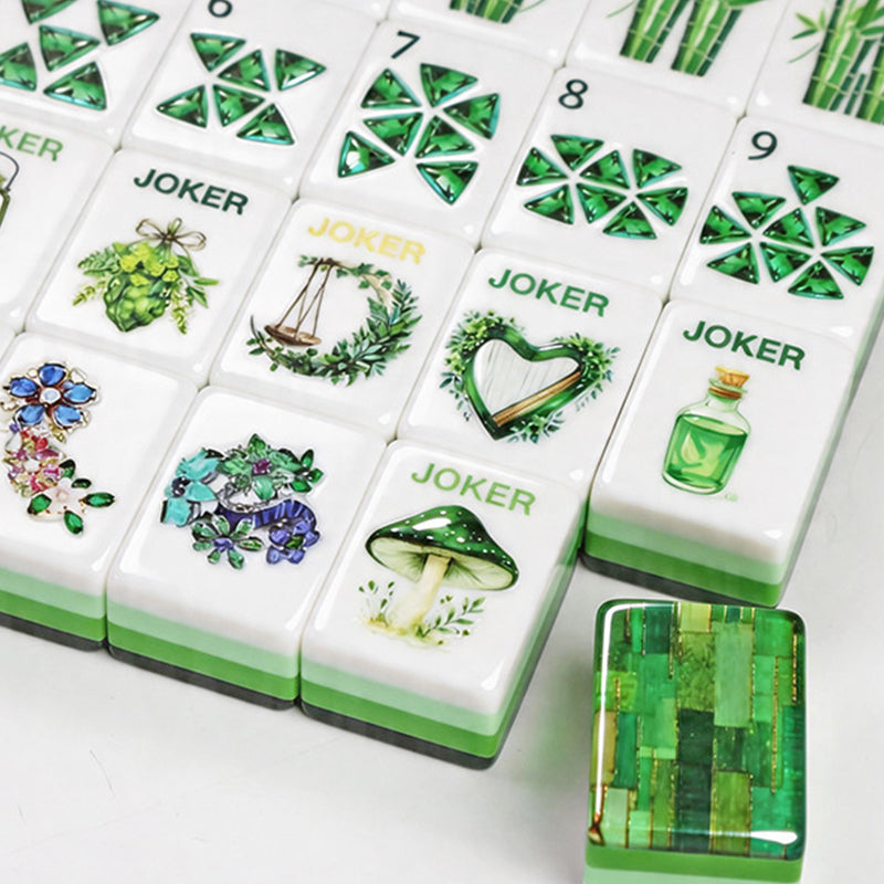 ODM Custom Acrylic American Mahjong Tiles Carved Printed Design Durable Hand Play Mahjong Set OEM for Daily Entertainment