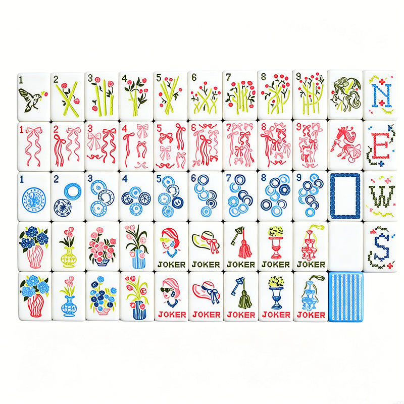 ODM Custom Logo Light Luxury Acrylic US Mahjong Set Classic Design Engraved American Mahjong Tiles Portable Leisure