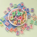 ODM Luxury Candy Color Luminous 3D Mini Mahjong Charms DIY Portable Keychain Car Ornament Pendant Accessories Kids Handmade Toy