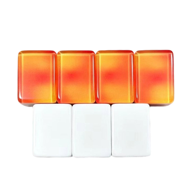 ODM Wholesale Four Layer Orange Crystal Acrylic American Hand Play Luxury Mahjong Set Blank Mahjong Tiles Custom Pattern