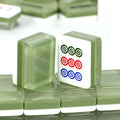 OEM Custom Logo Size Light Luxury Green Acrylic Modern Durable American Mahjong Set Portable Leisure Mahjong Tiles Family Party