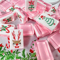OEM Custom Print NMJL Compliant Christmas Cartoon Design Luxury Crystal Pink Acrylic US Mahjong Tiles Festive Holiday Gift