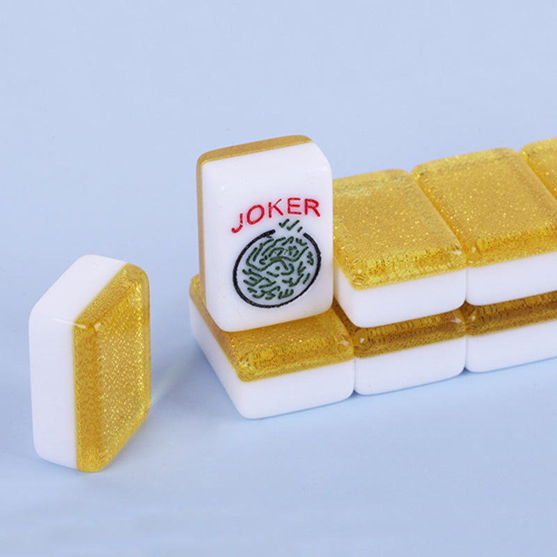OEM ODM Clear Engraved Acrylic American Mahjong Set Glossy Multi-Color Portable Mahjong Tiles Wear Resistant Hand Entertainment