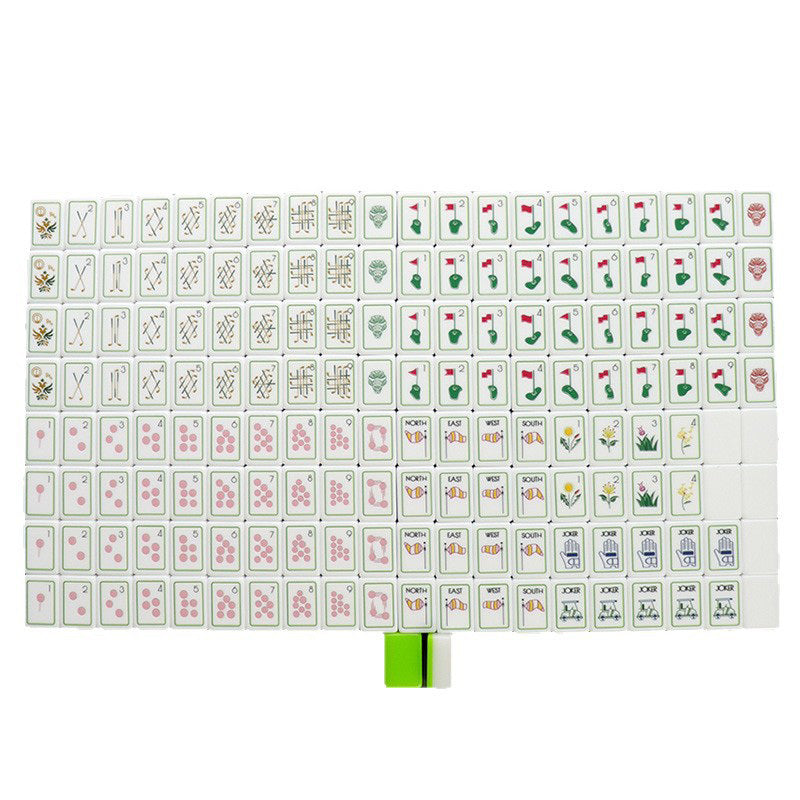 OEM ODM Custom Logo Size Portable Hand Rub Mahjong Tiles Two Color Acrylic American Mahjong Set Entertainment Durable 4 Players