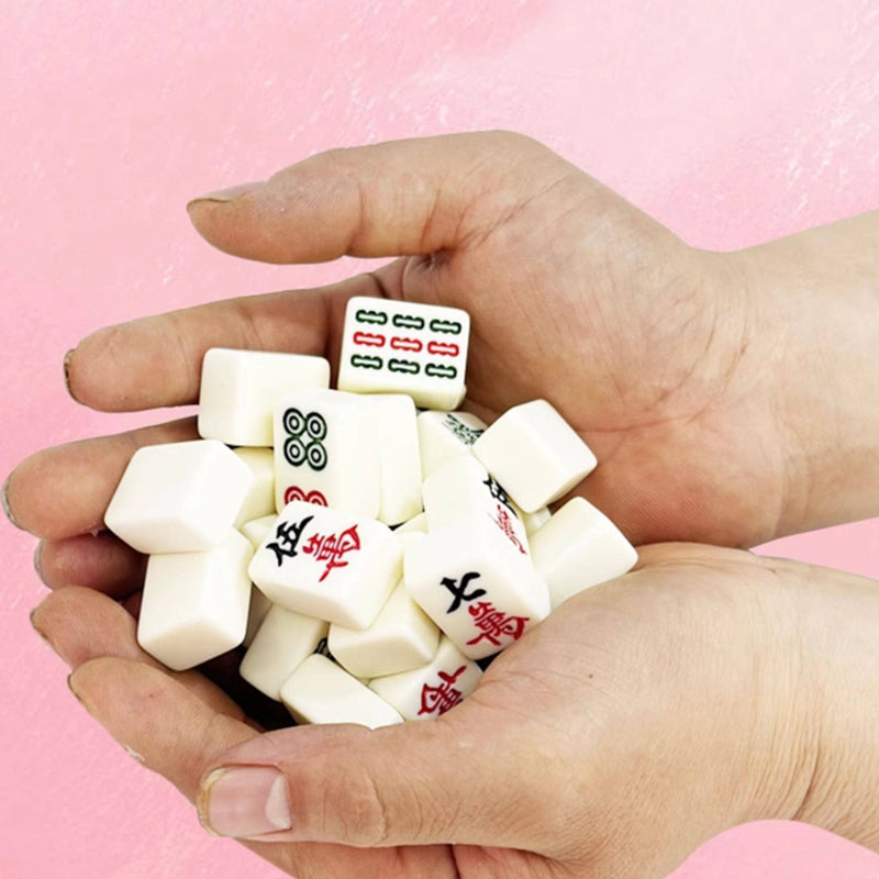 OEM ODM Custom Logo Wholesale Supply Mini Melamine Mahjong Set Portable Lightweight for Travel Household Leisure Game