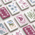 OEM ODM Luxury Color Spliced Acrylic American Mahjong Tiles Floral Stamp Pattern Design Portable Mahjong Set Entertainment