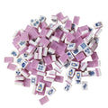 OEM ODM Luxury Portable Personalized Creative Pink Transparent American Mahjong Set Glossy Custom Pattern Logo Mahjong Tiles