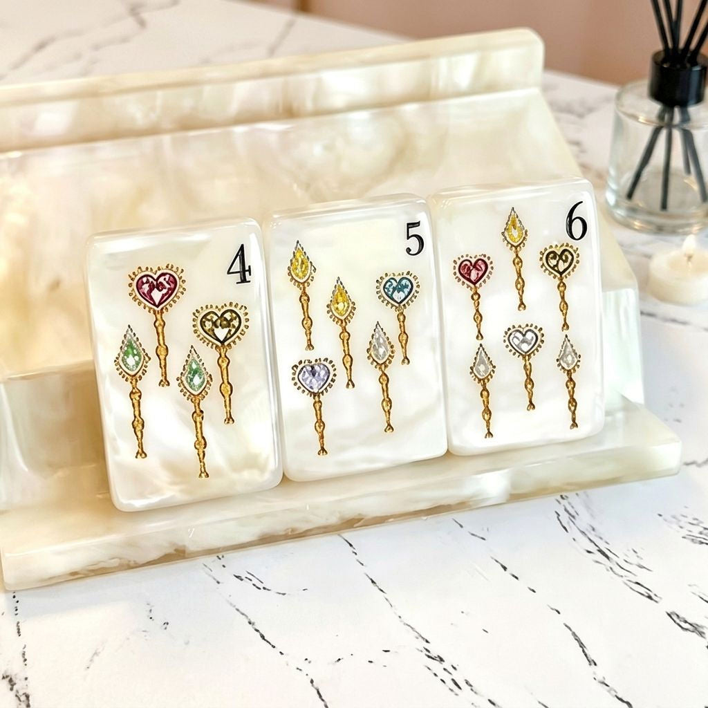 OEM ODM Modern Diamond Pearl Shell American Mahjong Customizable Size Portable Mahjong Tiles Luxury Leisure Game Set Travel