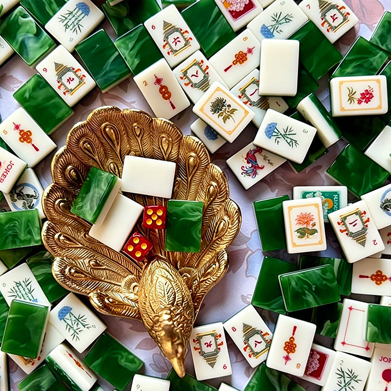 OEM ODM Wholesale Custom Logo Size High End Light Luxury Acrylic American Mahjong Complete Tiles Durable Family Entertainment