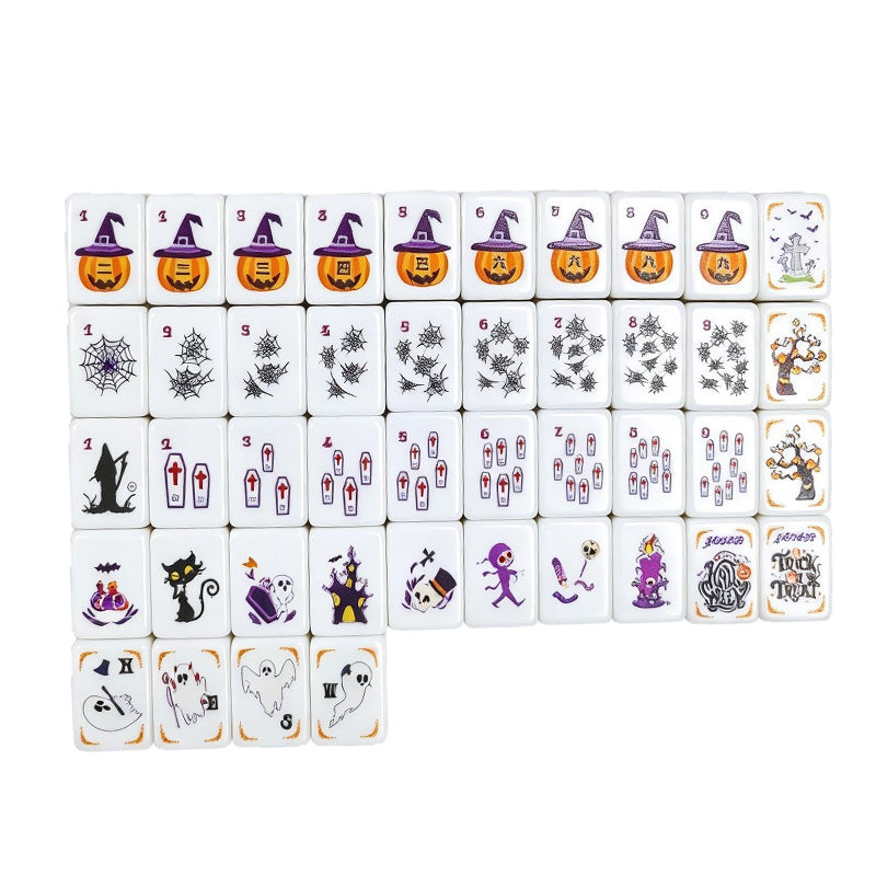 OEM ODM Wholesale Supply 4 Layers Halloween Themed Candy Colors Acrylic American Mahjong Set 160 Pcs Standard US Mahjong Tiles