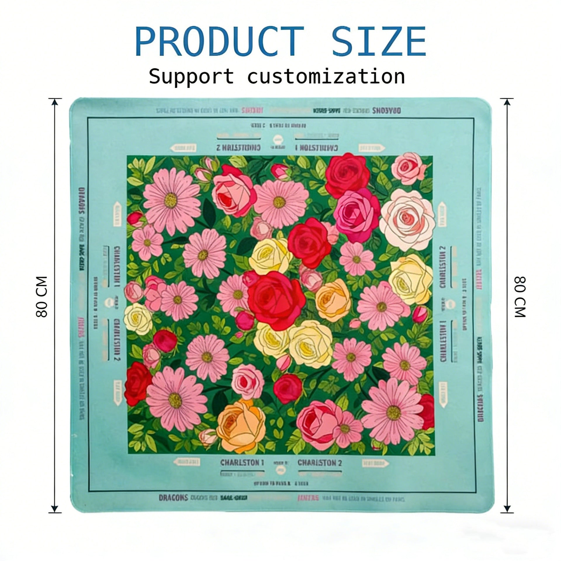 OEM Rubber Mahjong Mat Silent Quick Dry Super Absorbent Gaming Table Cover Four Players Indoor Mahjong Waterproof Stain