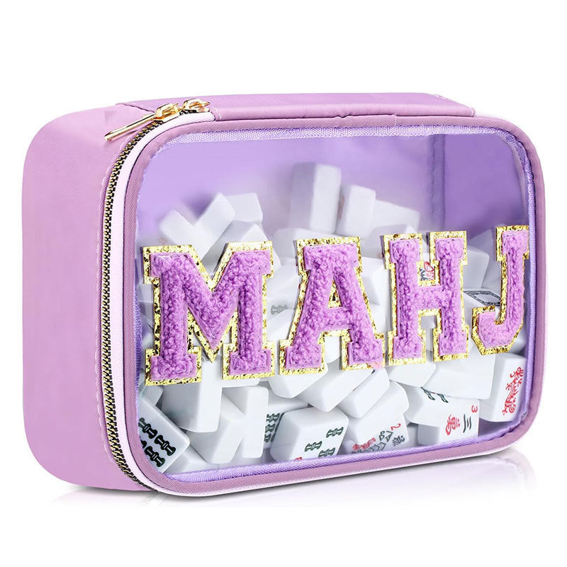OEM Wholesale Embroidered Letter Portable Large Capacity Mahjong Storage Bag for American Mahjong Game Accessories Organizer