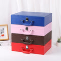 PU Leather Box ForAmerican Mahjong Set Durable Portable Packaging Case Complete Game Kit Box for Daily Mahjong Storage Use