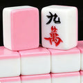Pink Wear-resistant Melamine Mahjong Tiles Anti-drop Full Set Portable Classic Design for Indoor Daily Entertainment