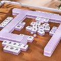 Premium Jelly Purple Gloss Acrylic Hong Kong Mahjong Kit Durable Hand Play Tiles Portable Game Set for Household Party Use