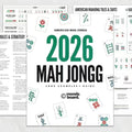 Printed Mahjong Cheat Sheet & Scoring Rule Reference Card-American-style Durable Entertainment Guide for Beginner Players