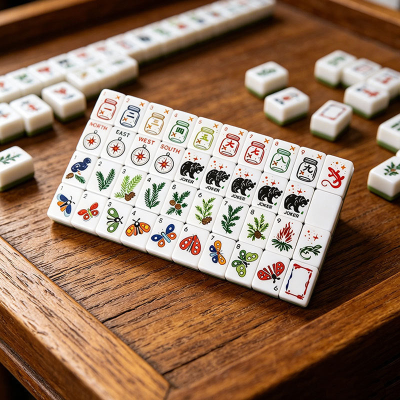 Solid Acrylic Modern Mahjong Set Wear Resistant Standard Tile Set 4-Layer Colorful Hand Play American Mahjong Simple Design