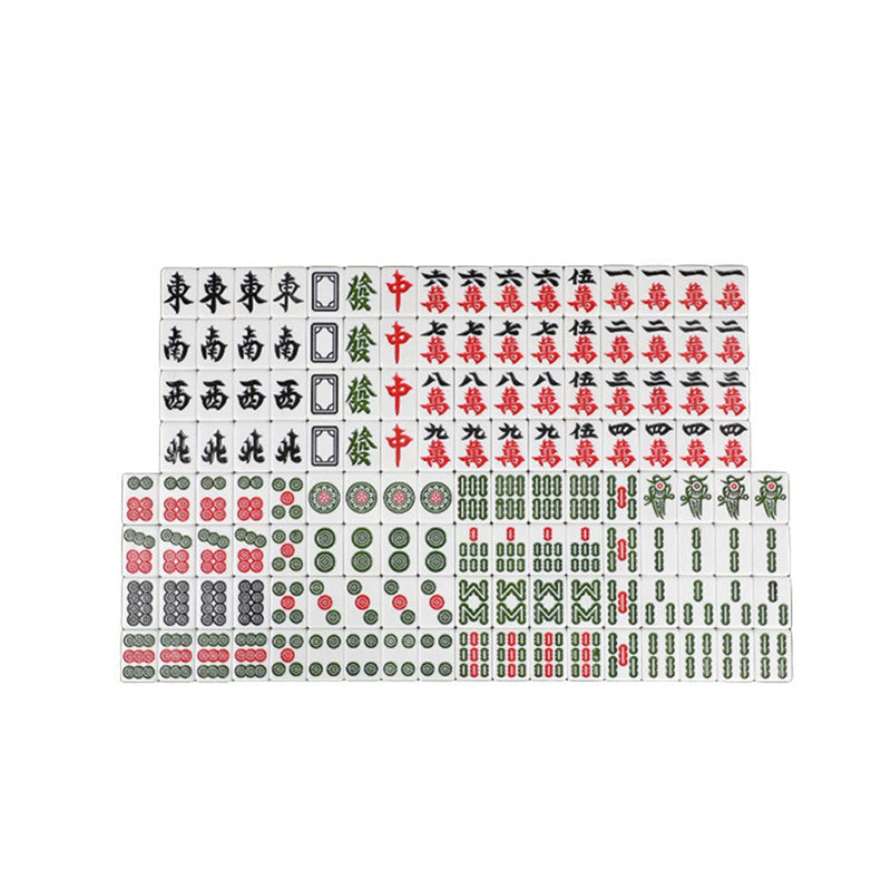 Standard Size Portable Anti-fade Melamine Mahjong Set Durable 4-Player Tiles Classic Chinese Design for Household Entertainment