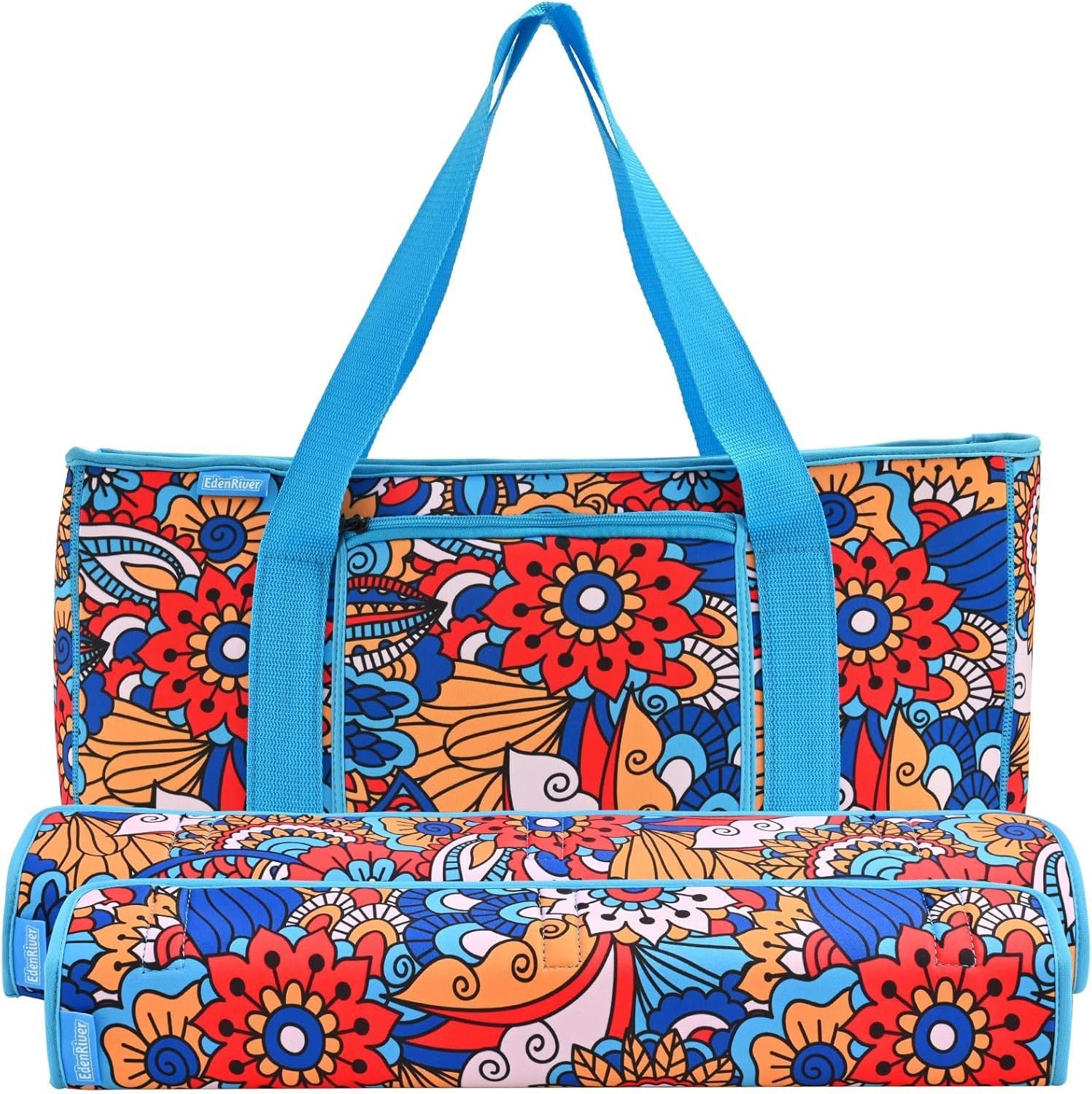 Wholesale 3Pcs Set Large Capacity Floral Pattern Portable Mahjong Storage Bag Lightweight Hand Carry Mahjong Tiles Organizer