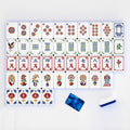 Wholesale Blue Water Texture Simple Minimalist Design American Mahjong Thick Solid Feel Durable Acrylic Tiles Full Set 4 Players