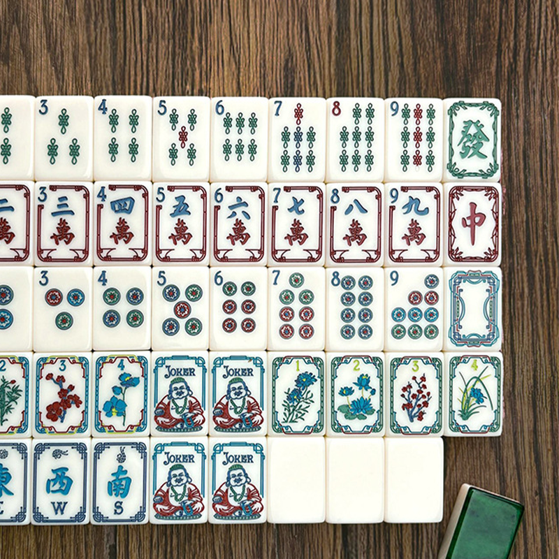 Wholesale Custom Green Crystal American Mahjong Set OEM ODM Durable Acrylic Printed Tiles Modern Entertainment for Indoor Game