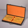 Wholesale Custom Logo Golden Silk Nanmu Sichuan America Mahjong Set Luxury Durable 4-Player Solid Wood Tiles with Gift Box