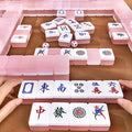Wholesale Custom Personalized Jelly Pink Crystal Acrylic Hong Kong Mahjong Tiles Durable 4-Player Luxury Cute Glossy Mahjong