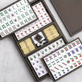 Wholesale High End PU Leather Modern Embossed Mahjong Organizer Gift Box Complete 4-Player American Mahjong Set Waterproof