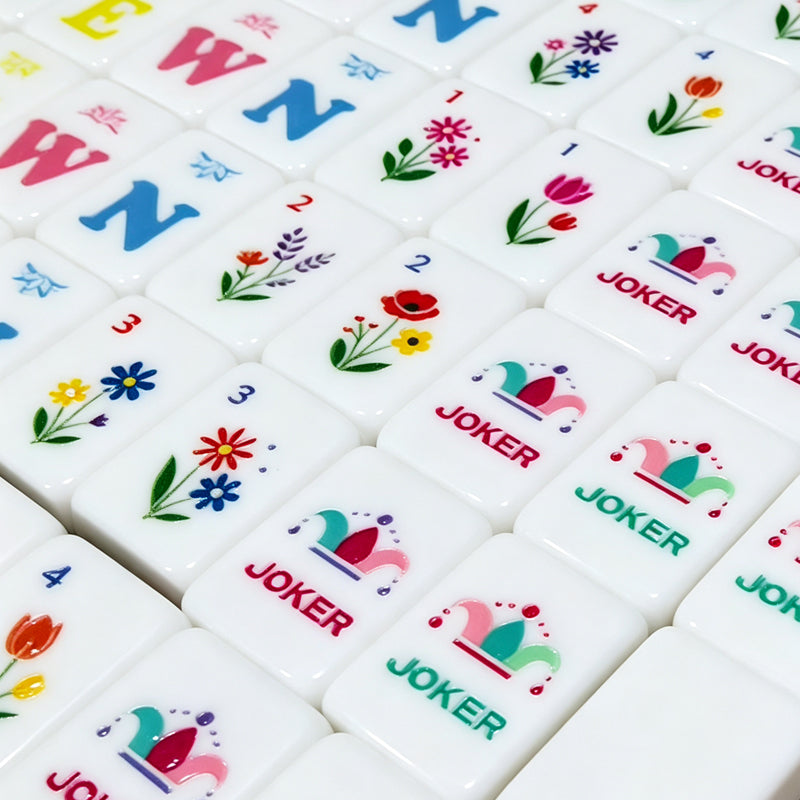 Wholesale Luxury Pink Glitter Inlaid Acrylic American Mahjong Tiles Portable Complete US Mahjong Set Exquisite Entertainment